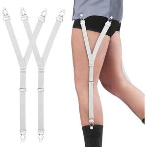 Hold’Em Garter Grip Shirt Stays Ultra Soft Plush Elastic Durable - White Y-style